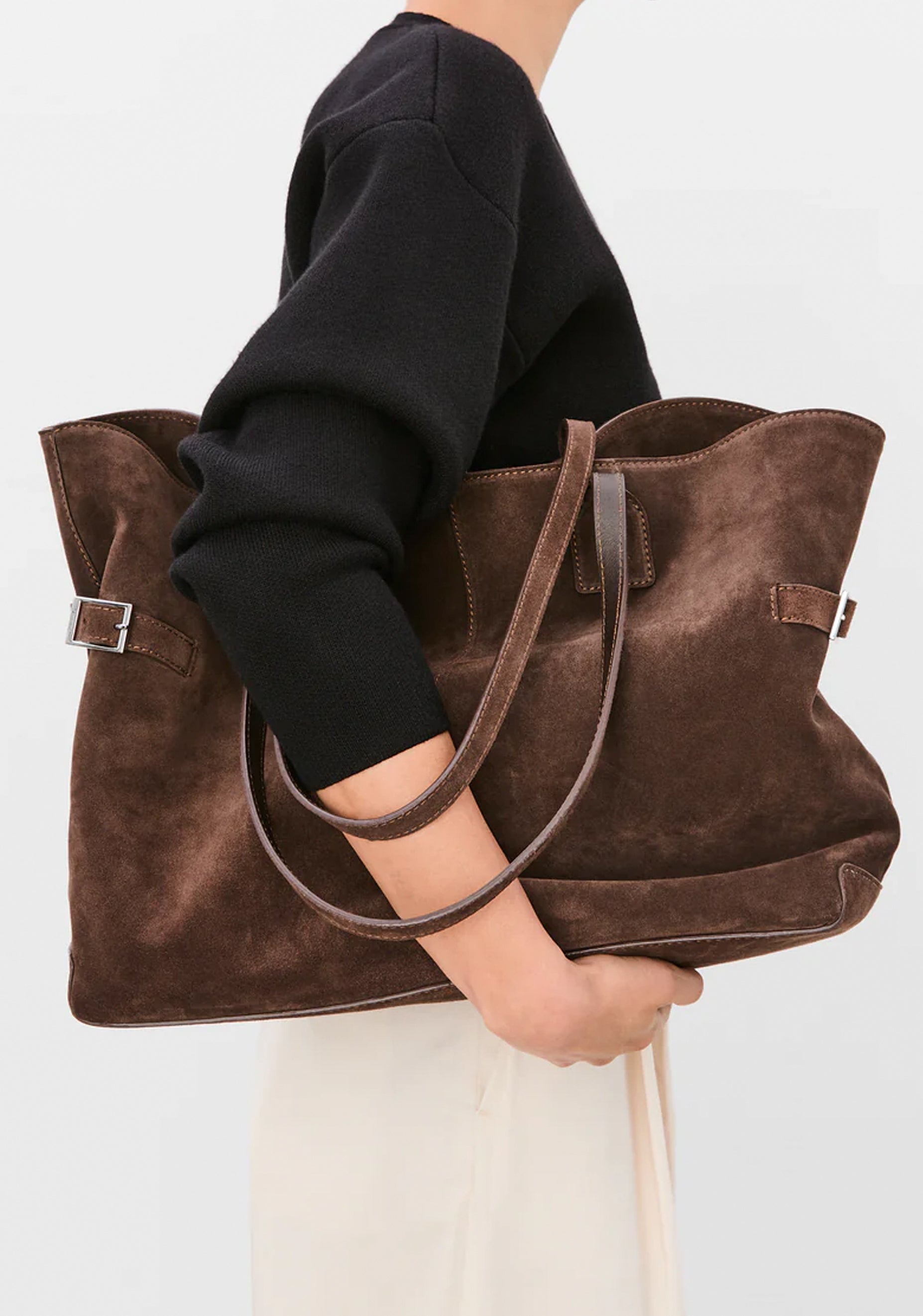 Lesley Suede Tote_Chocolate