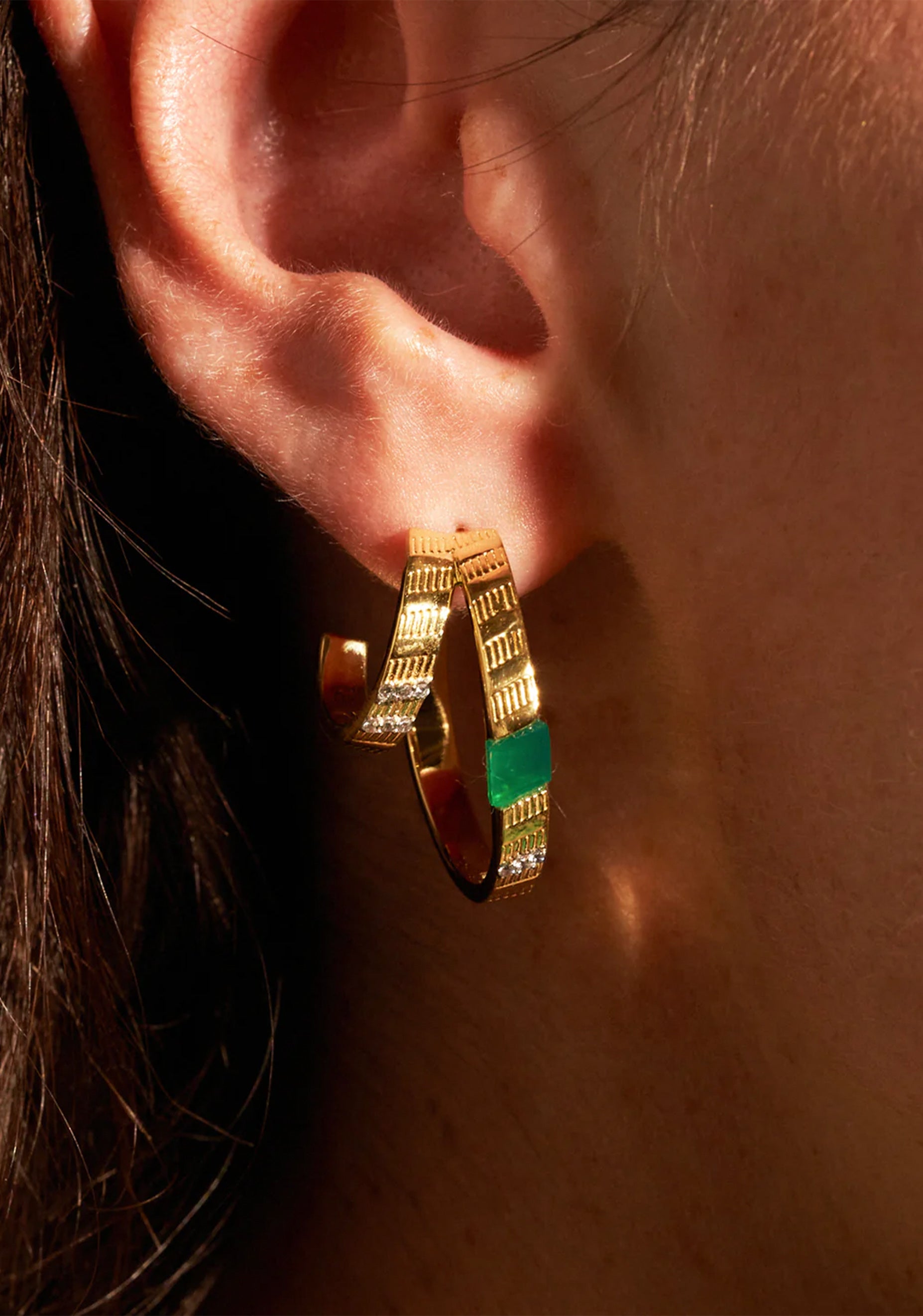 Dona Earrings_Green Onyx