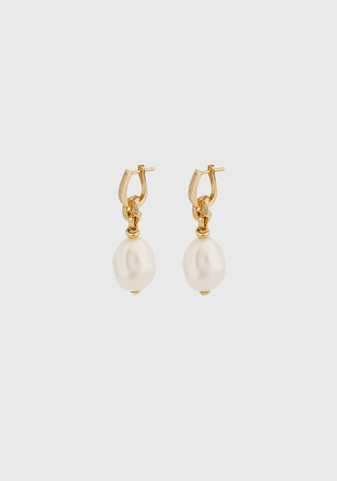 Hina Biwa Small Earrings_Pearl