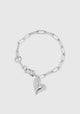 Puffy Heart Bracelet_Silver