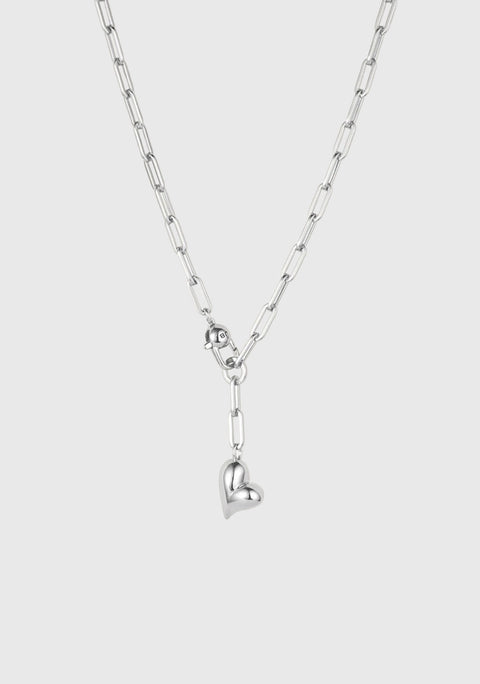 Puffy Heart Necklace_Silver