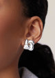 Small Woven Square Earrings_Silver