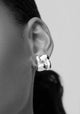 Small Woven Square Earrings_Silver