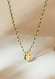 Cube Necklace Gold_Green