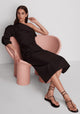 Delvine Asymmetric Dress_Black