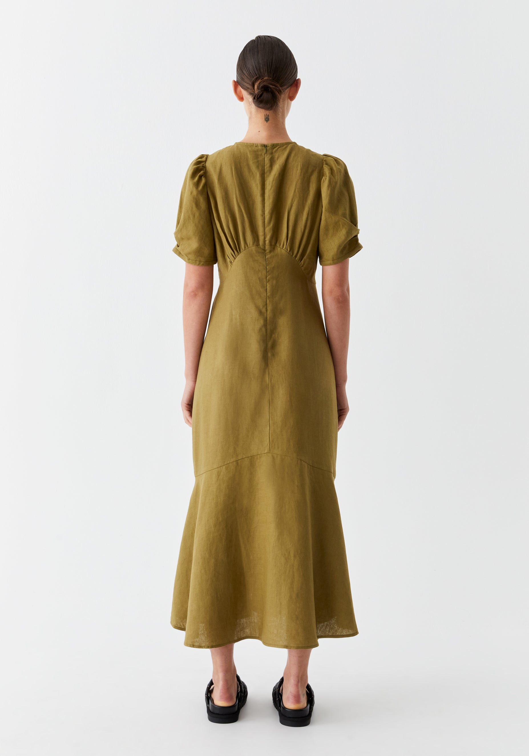 Bodhi Linen Dress_Moss