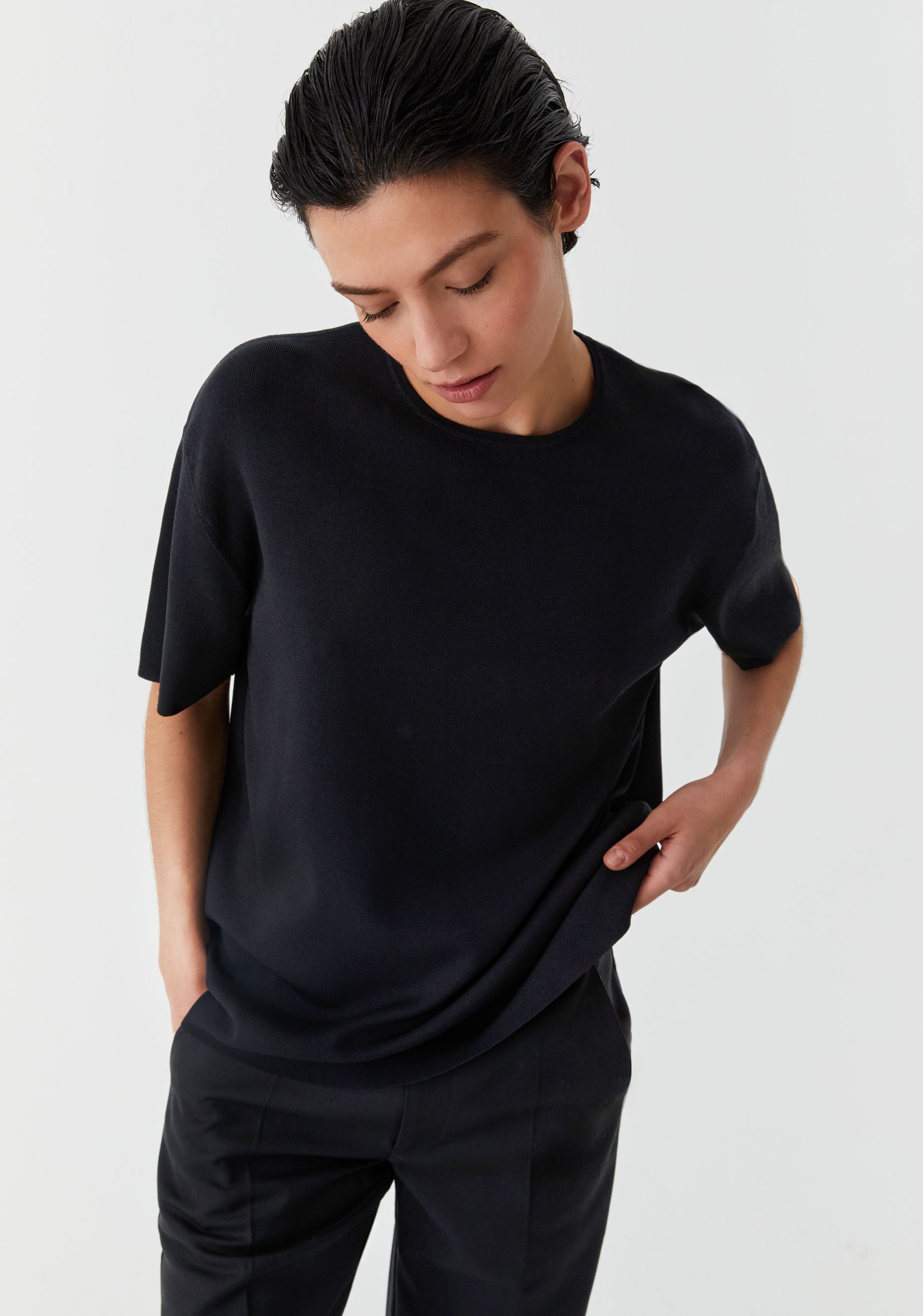 Cate Knit Tee_Black