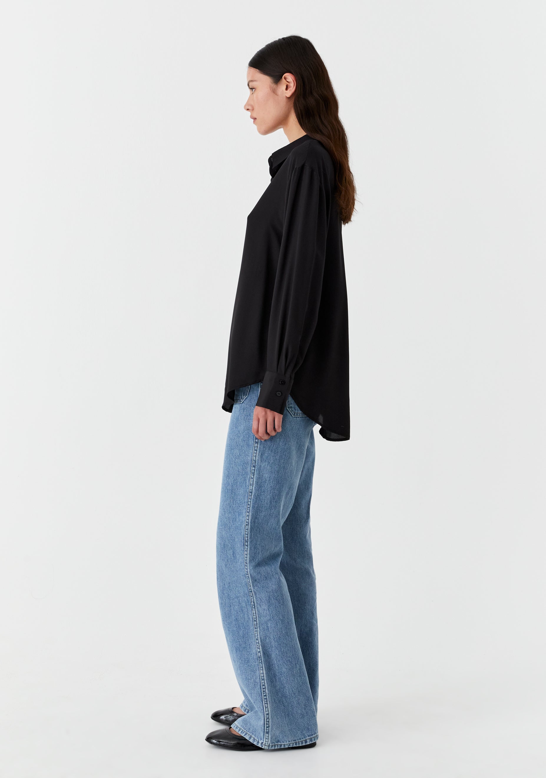 Hazel Silk Shirt_Black