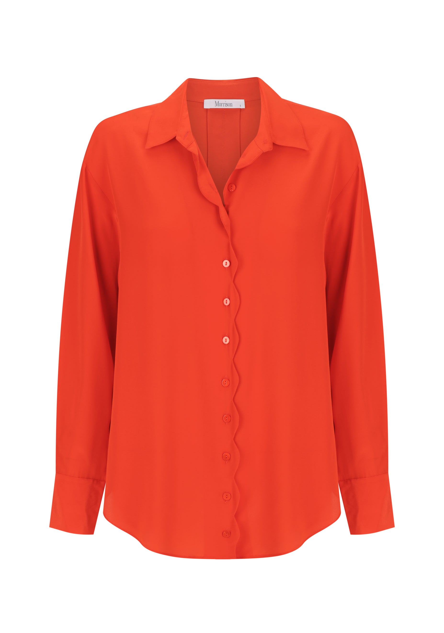 Hazel Silk Shirt_Flame