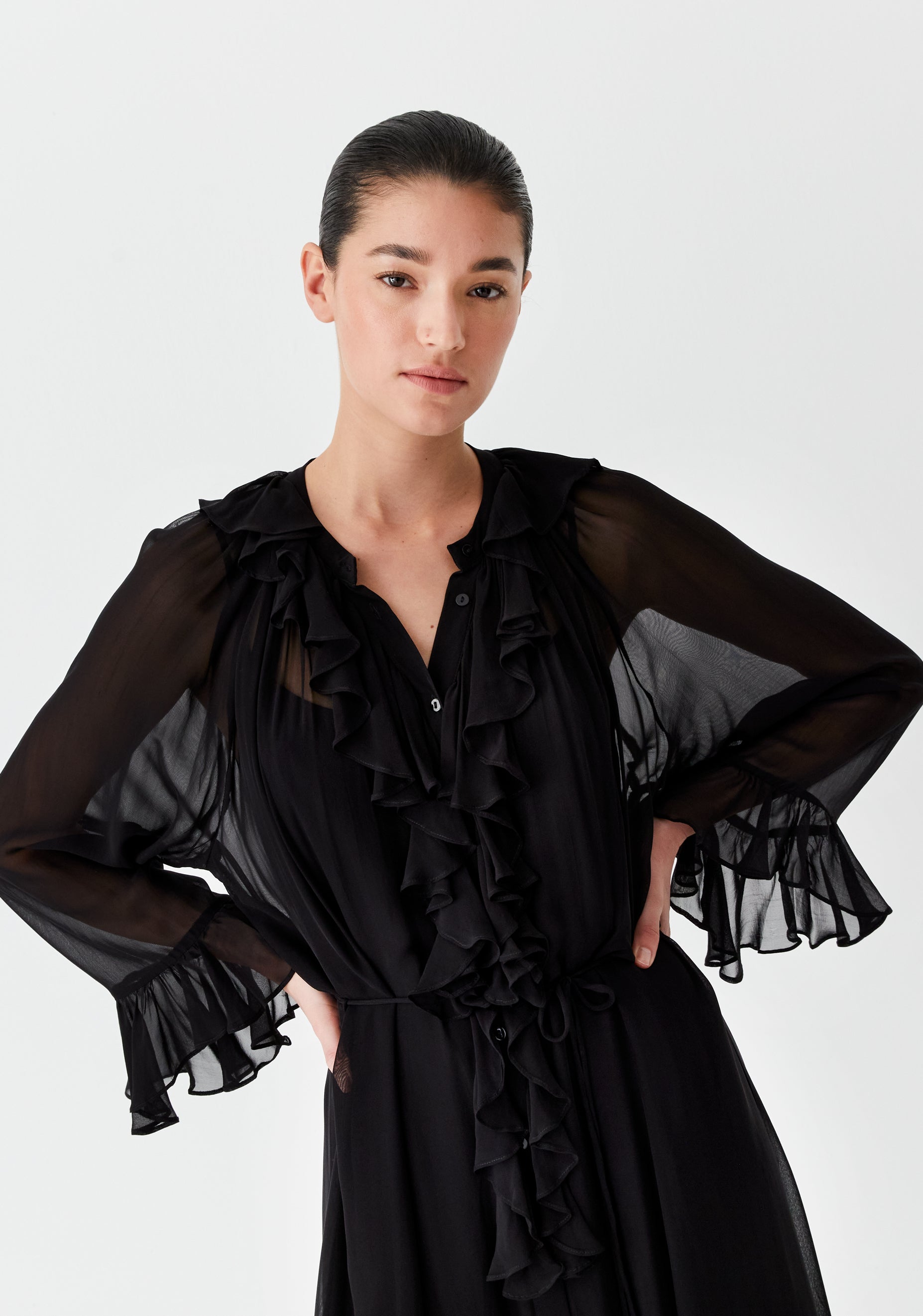 Lottie Shirt Dress_Black