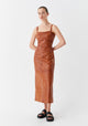 Nikita Leather Dress_Tan