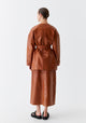 Nikita Leather Skirt_Tan