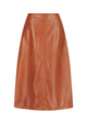 Nikita Leather Skirt_Tan