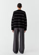 Silas Stripe Knit Pullover_Black