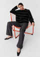 Silas Stripe Knit Pullover_Black