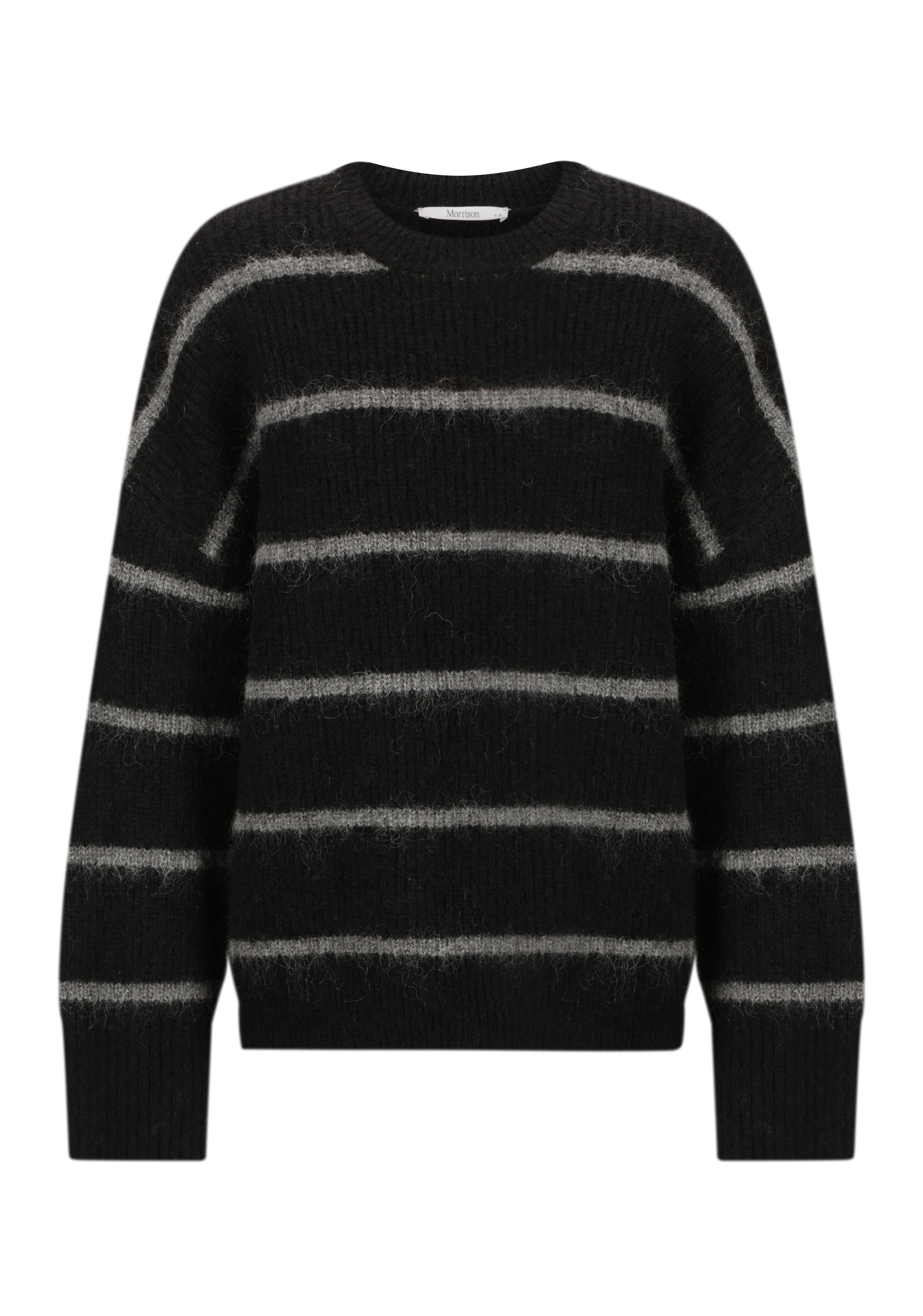 Silas Stripe Knit Pullover_Black