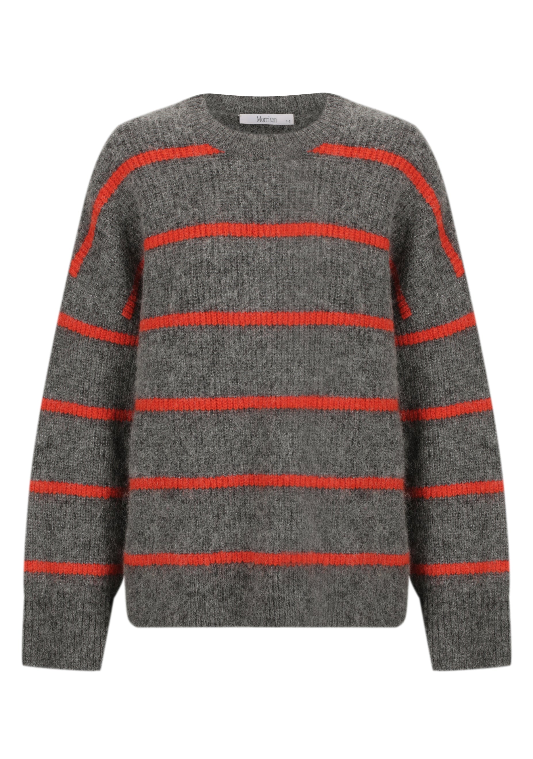 Silas Stripe Knit Pullover_Charcoal