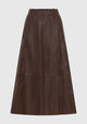 Addison Leather Skirt_Chocolate