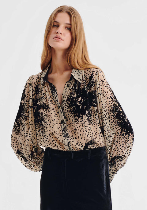 Aurora Velvet Blouse_Ecru
