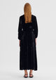 Aurora Velvet V-Neck Dress_Black