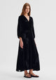 Aurora Velvet V-Neck Dress_Black