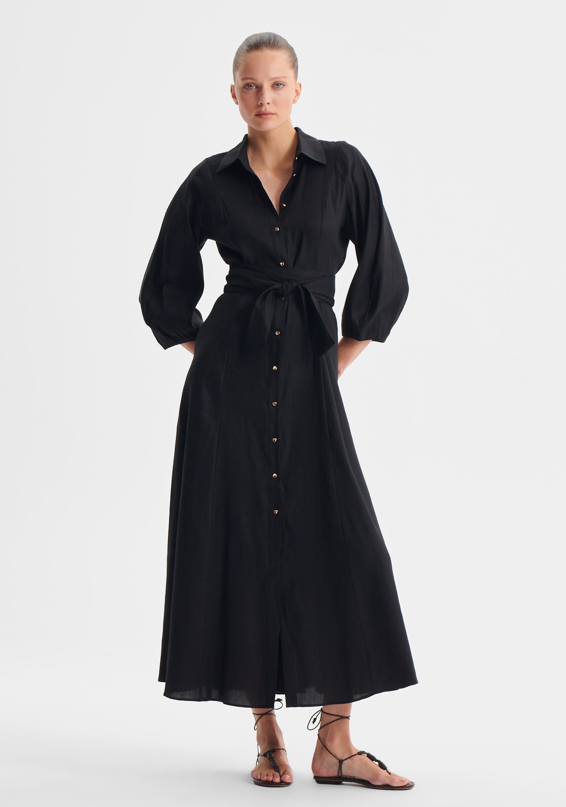 Madelyn Shirt Dress_Black – Morrison
