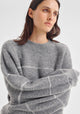 Marcelle Stripe Knit Pullover_Charcoal
