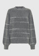Marcelle Stripe Knit Pullover_Charcoal
