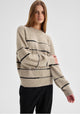Marcelle Stripe Knit Pullover_Ecru