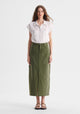 Maverick Denim Skirt_Khaki