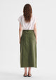 Maverick Denim Skirt_Khaki