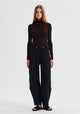 Morri Merino Stripe High Neck_Espresso/Blk