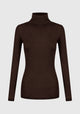 Morri Merino Stripe High Neck_Espresso/Blk