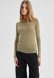 Morri Merino Stripe Round Neck_Avocado Birch