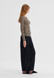 Morri Merino Stripe Round Neck_Birch Black
