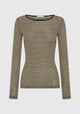 Morri Merino Stripe Round Neck_Birch Black