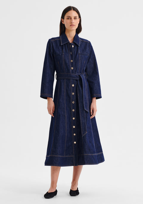 Pierrot Denim Dress_Indigo