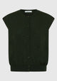 River Knit Button Vest_Moss