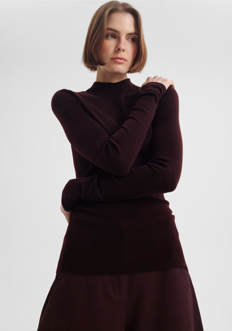 Talia L/S Merino Knit Top_Espresso