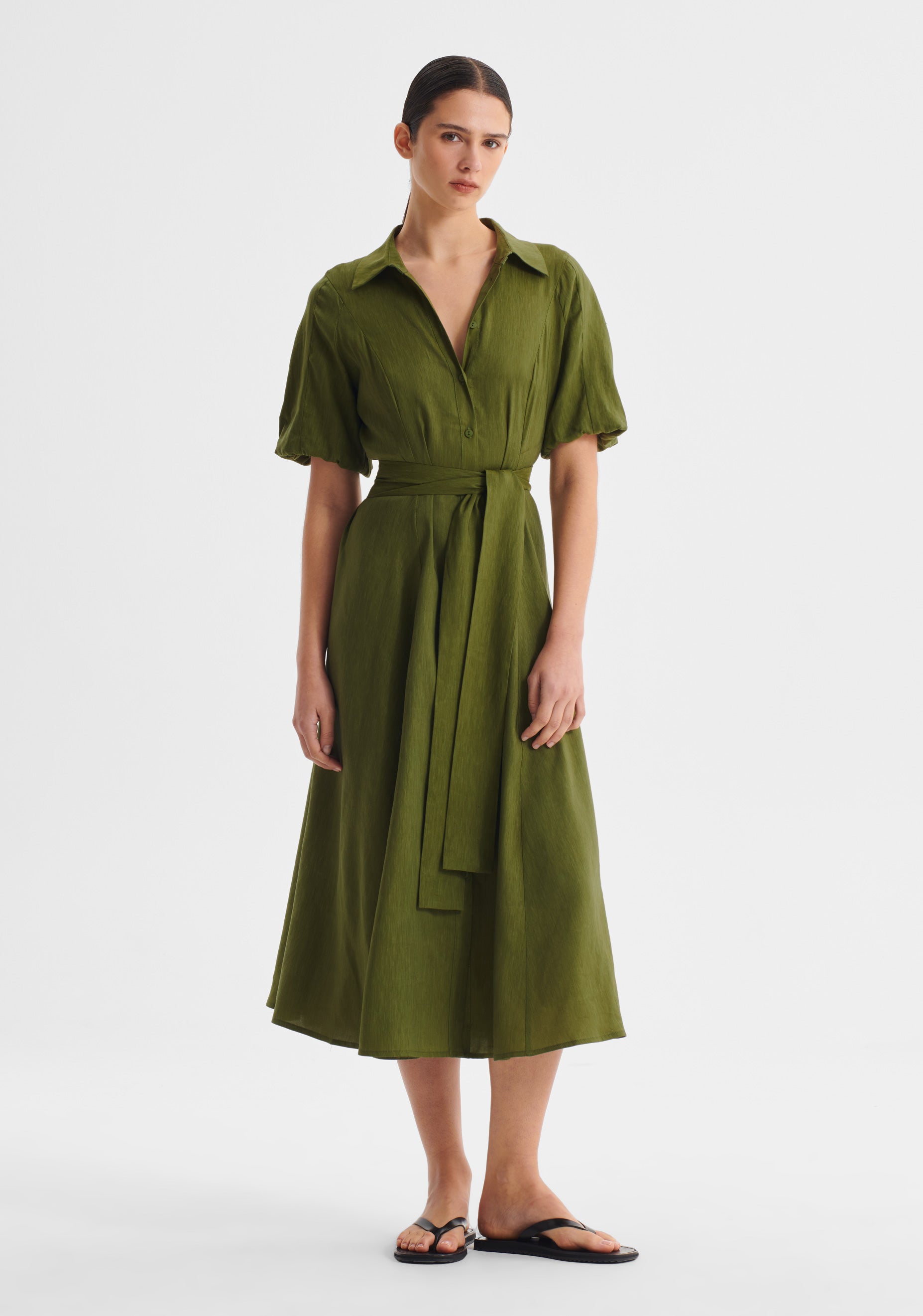 Victoria S/S Shirt Dress_Chive – Morrison