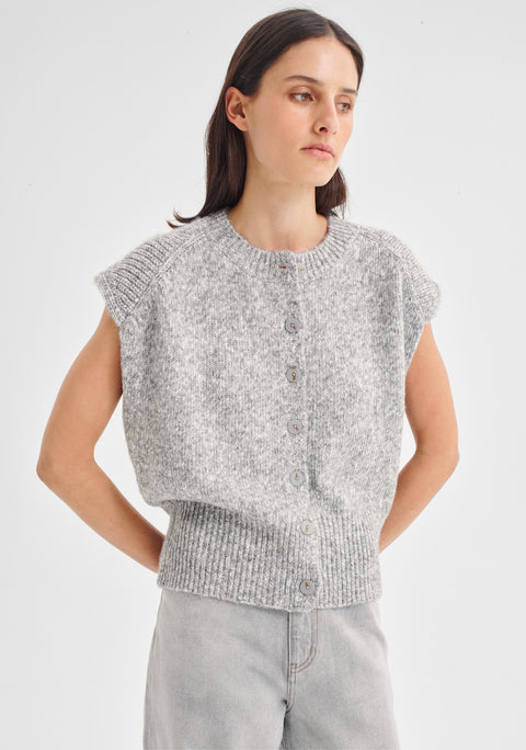 Zoe Knit Vest_Grey Marle