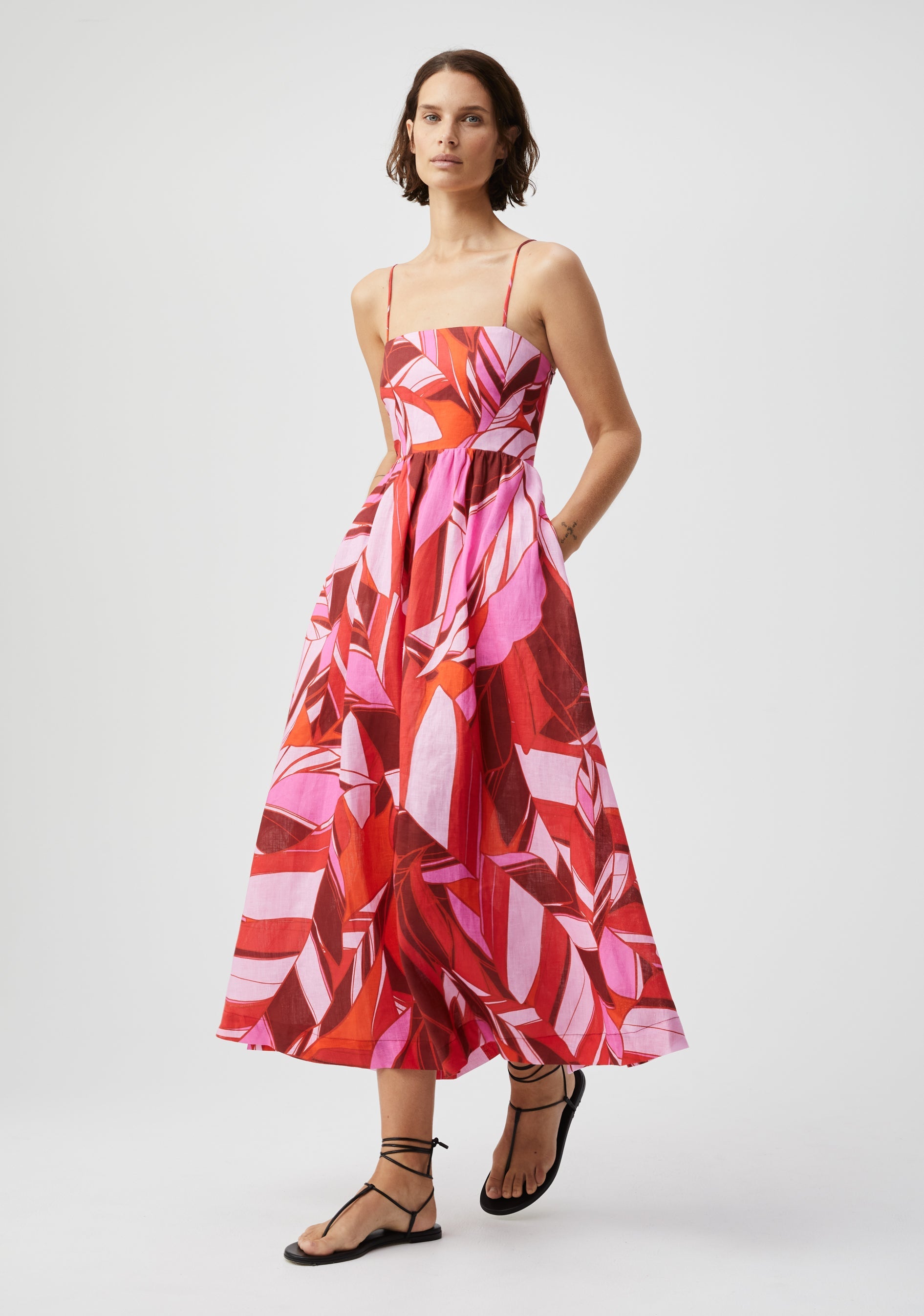 Rosita Strappy Linen Dress Print Morrison Rosita Strappy Linen Dress Print Morrison