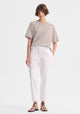 Archie Stripe Tee_Mocha White