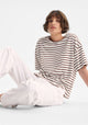 Archie Stripe Tee_Mocha White