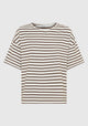 Archie Stripe Tee_Mocha White
