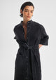 Arley Denim Shirt Dress_Black