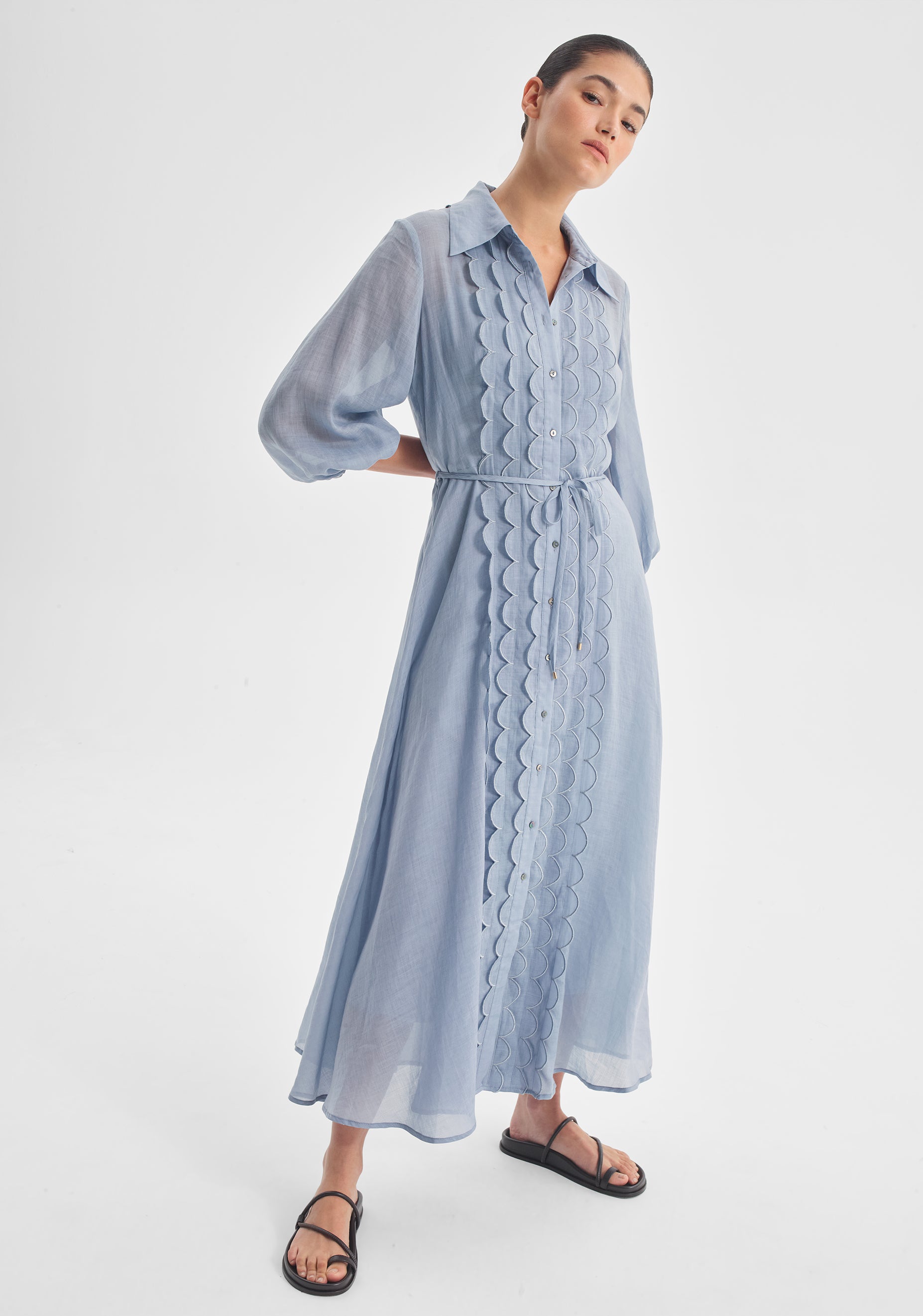 Constance Shirt Dress_Sky