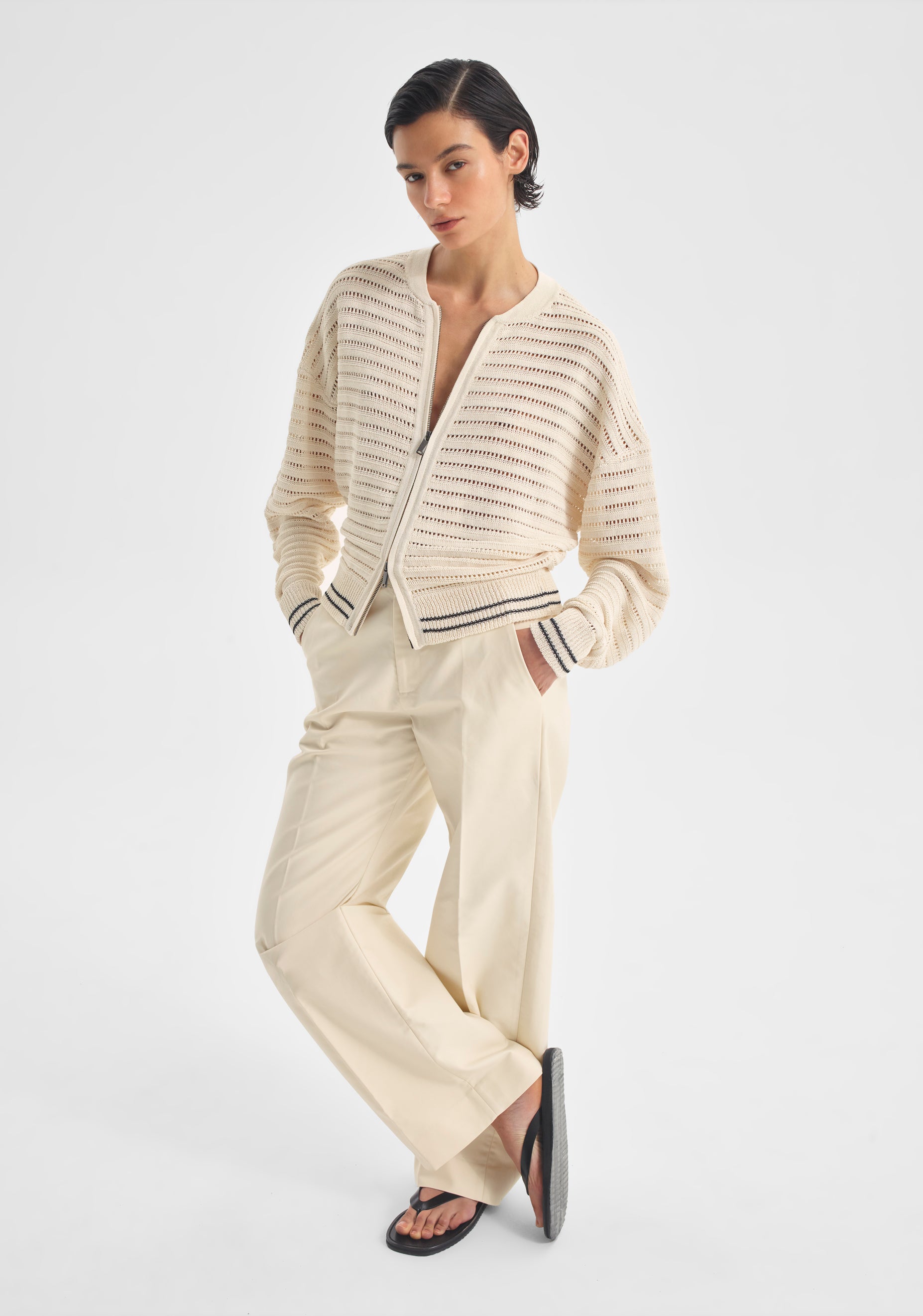 Dallas Knit Jacket_Milk