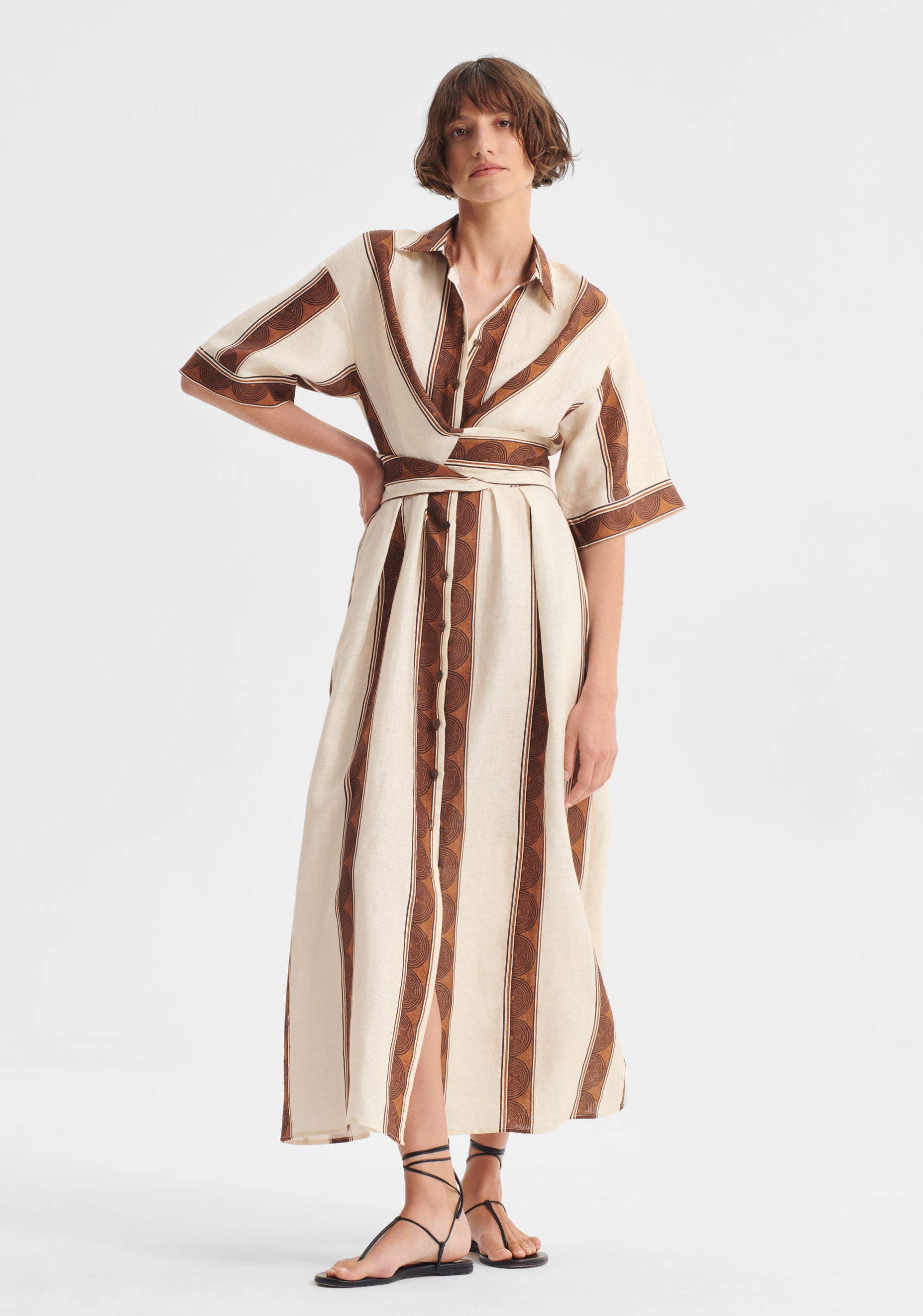 Harriet Linen Shirt Dress_Print