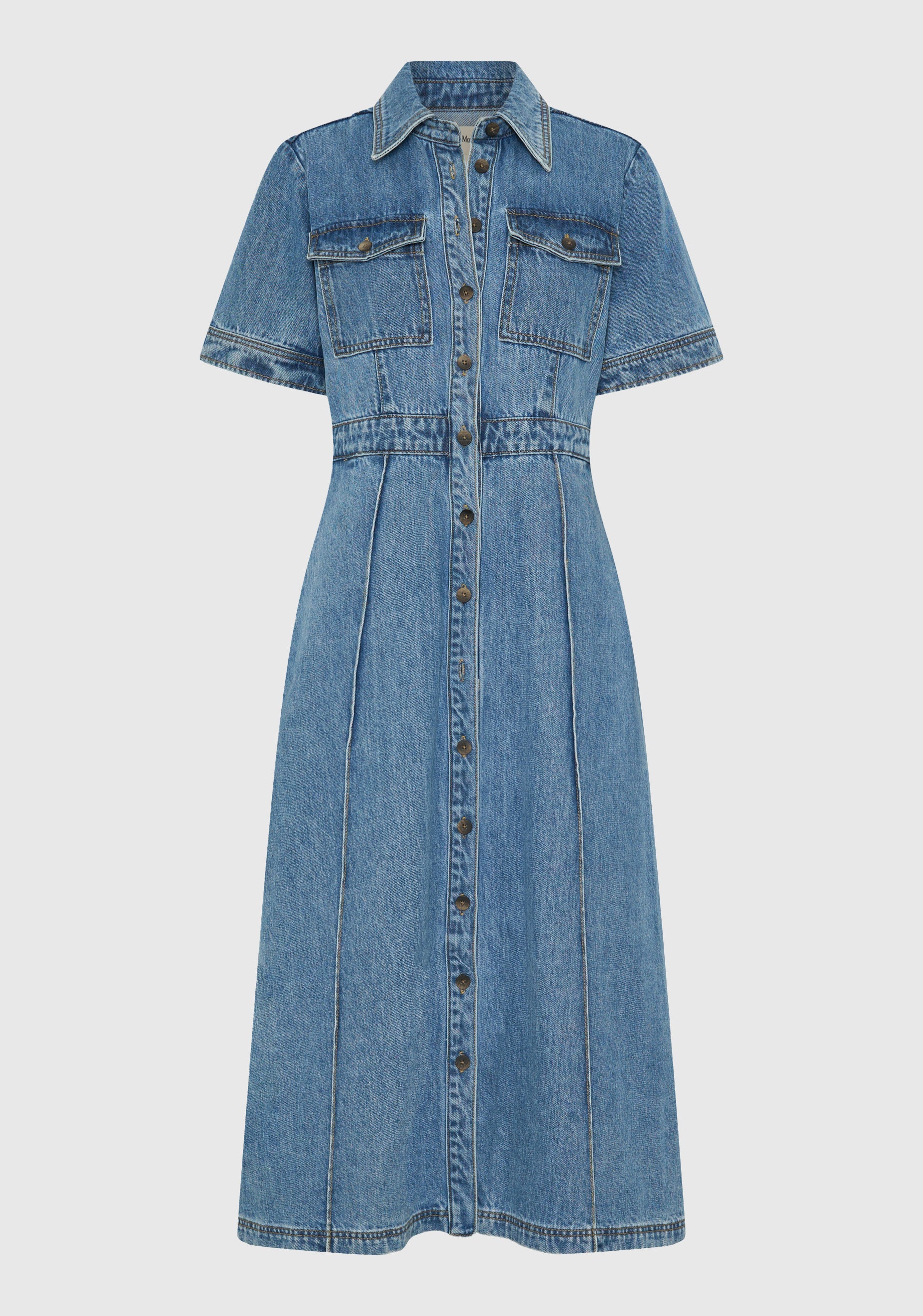 Jacque Denim Shirt Dress_Light Blue